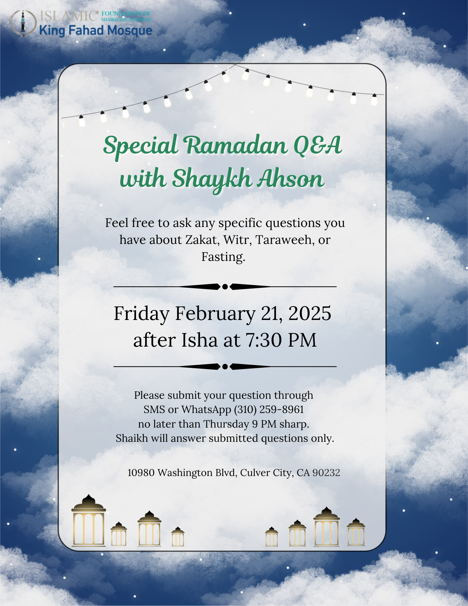 Ramadan Q&A with Shailh Ahson